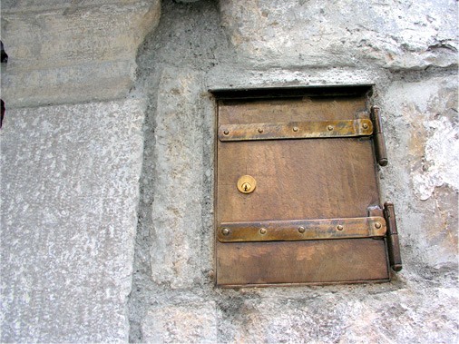 small door built in the wall